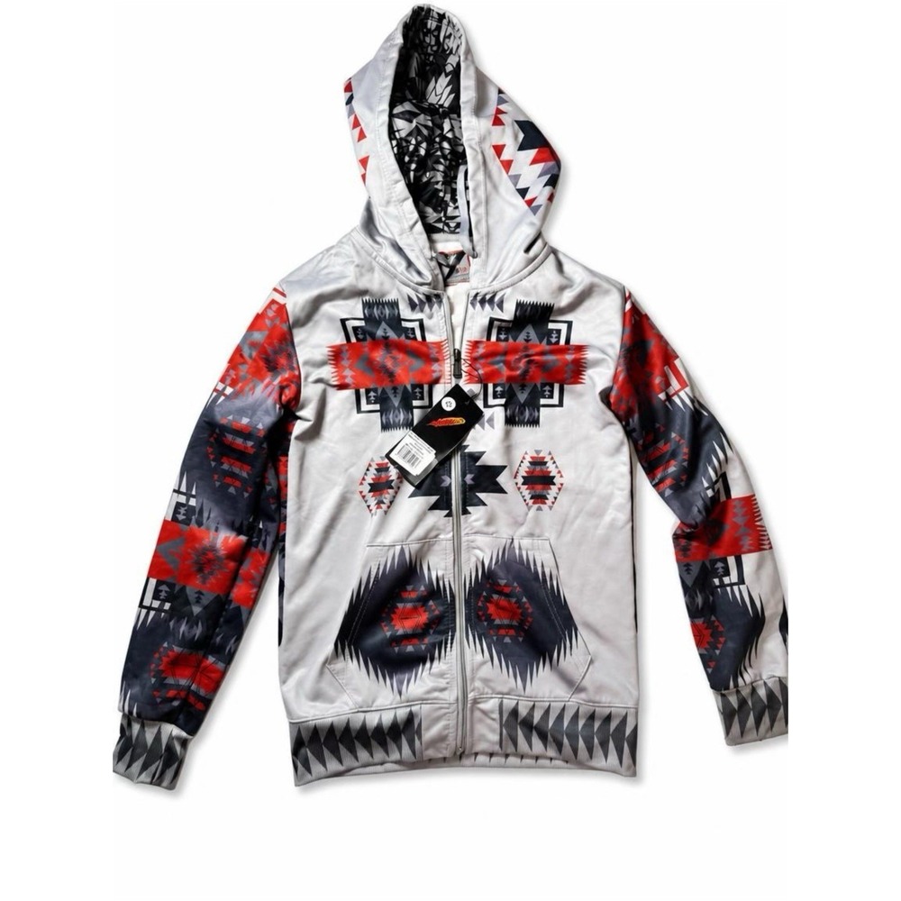 Nativo Kids Full Zip Hoodie Size 12Y Southwestern Aztec Pattern